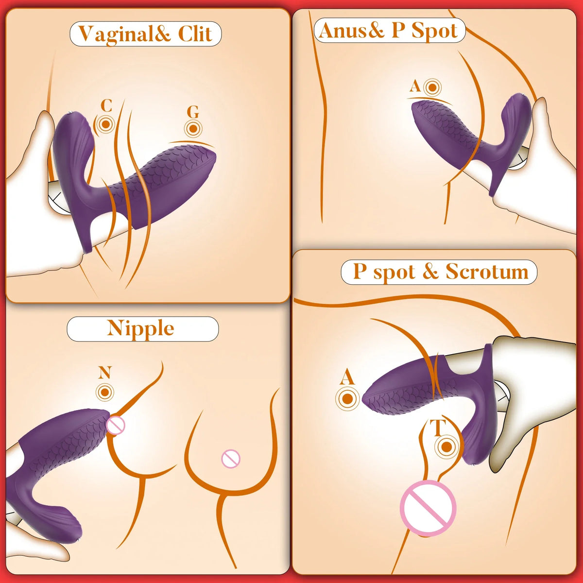 Upgraded 2-in-1 Double Vibration Finger Vibrator for G spot Clitoral Stimulation - Lurevibe