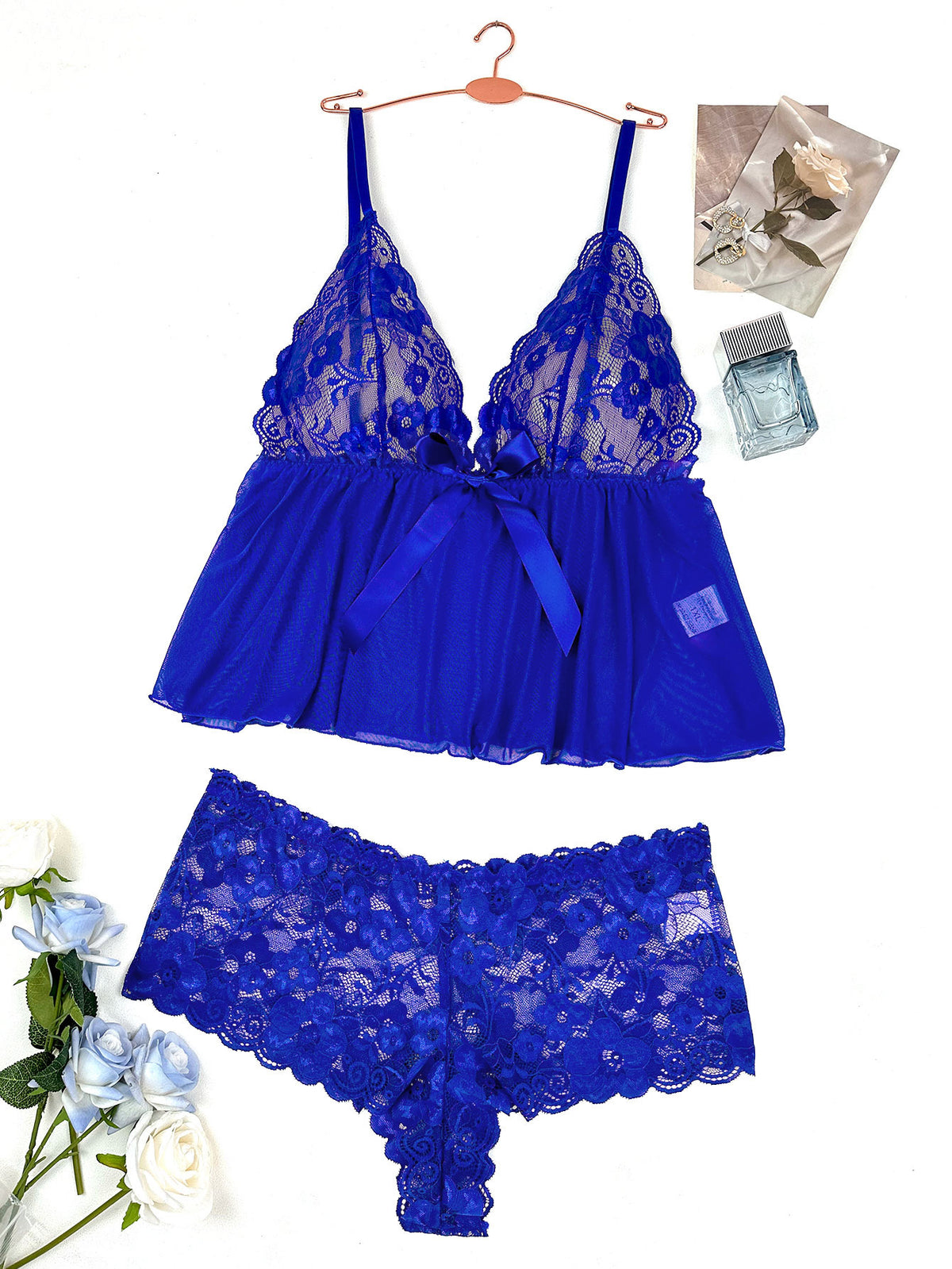 Plus Size Three-Point Lace Sling with Boxer Underwear Sexy Suit