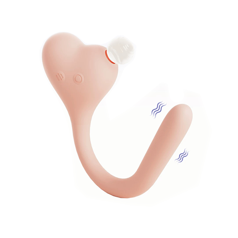 JIUUY Heart-Shaped Dual-End Clitoral Suction & G-Spot Vibrator