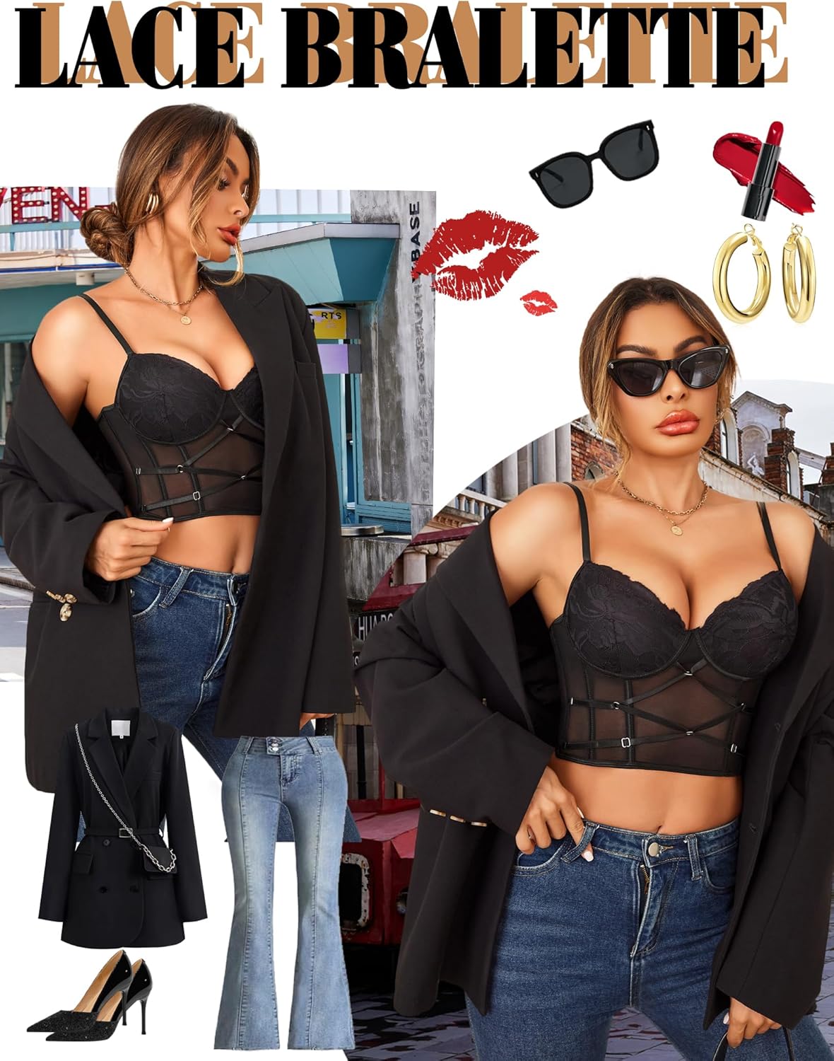 Women's Gorgeous 2-Piece Lingerie Set Sexy Lace Bra Panty Lace