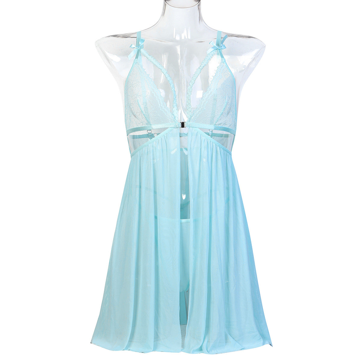 White Pure Desire Straps Tulle Sexy Transparent Lingerie