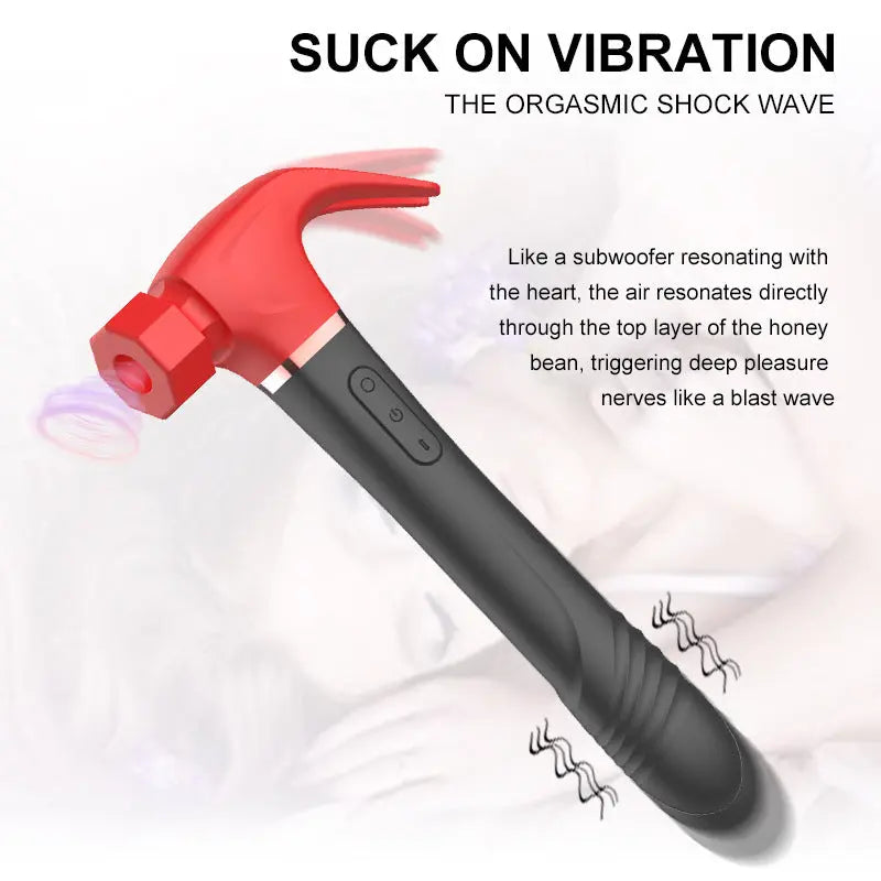 Quusvik 4 in 1 Hammer Sucking Vibrator Masturbation Dildo G-Spot Women's Toy0