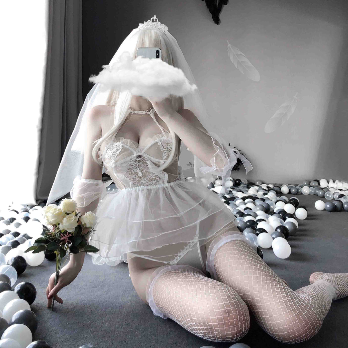 T-1008 Lace Bride Wedding Dress Set Role Playing - Quusvik