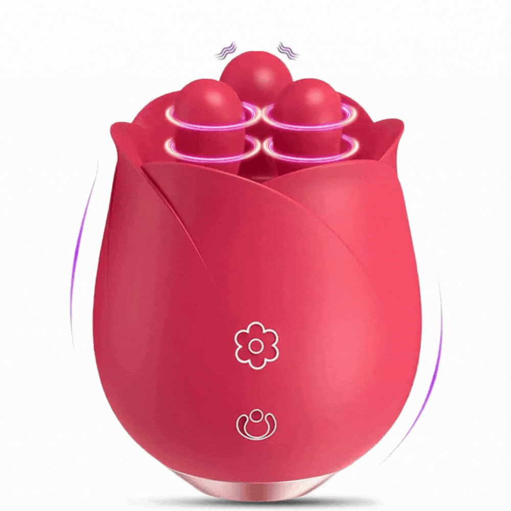 Quusvik- S475 Three Pistils Tongue Kneading And Vibrating Rose Toy - Quusvik