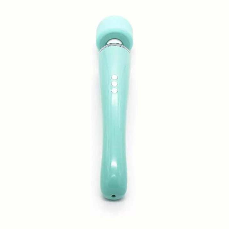 Quusvik green curved rechargeable wand vibrator for women0