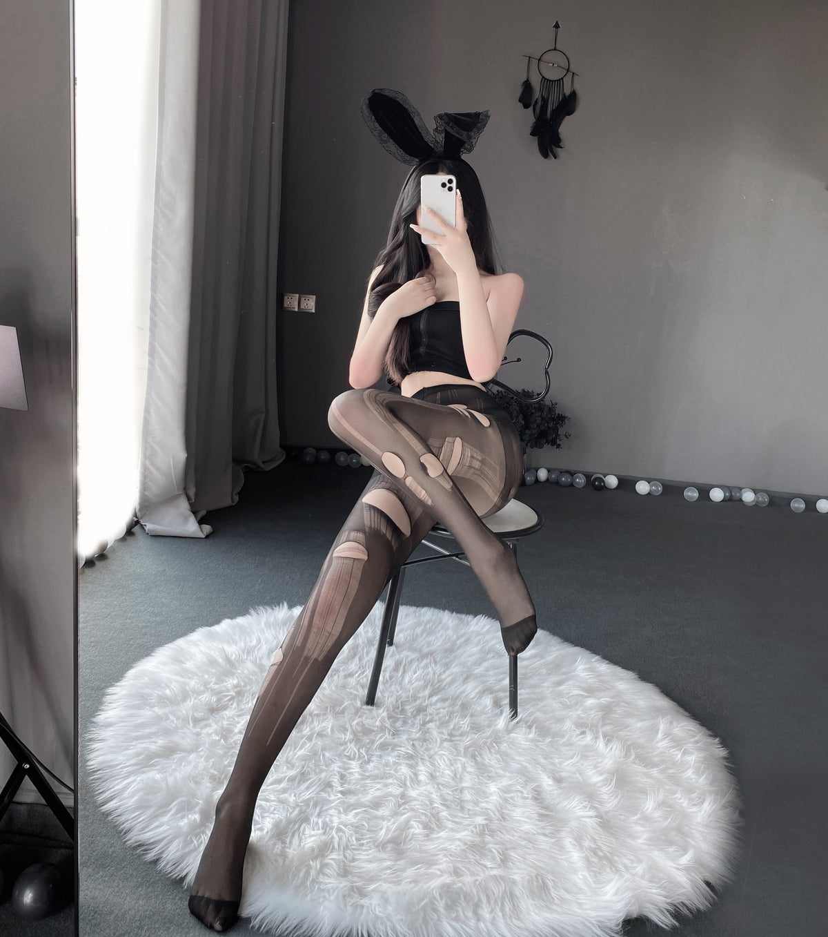 W-3030 Hand torn stockings open without taking off stockings ultra-thin and tear holes - Quusvik