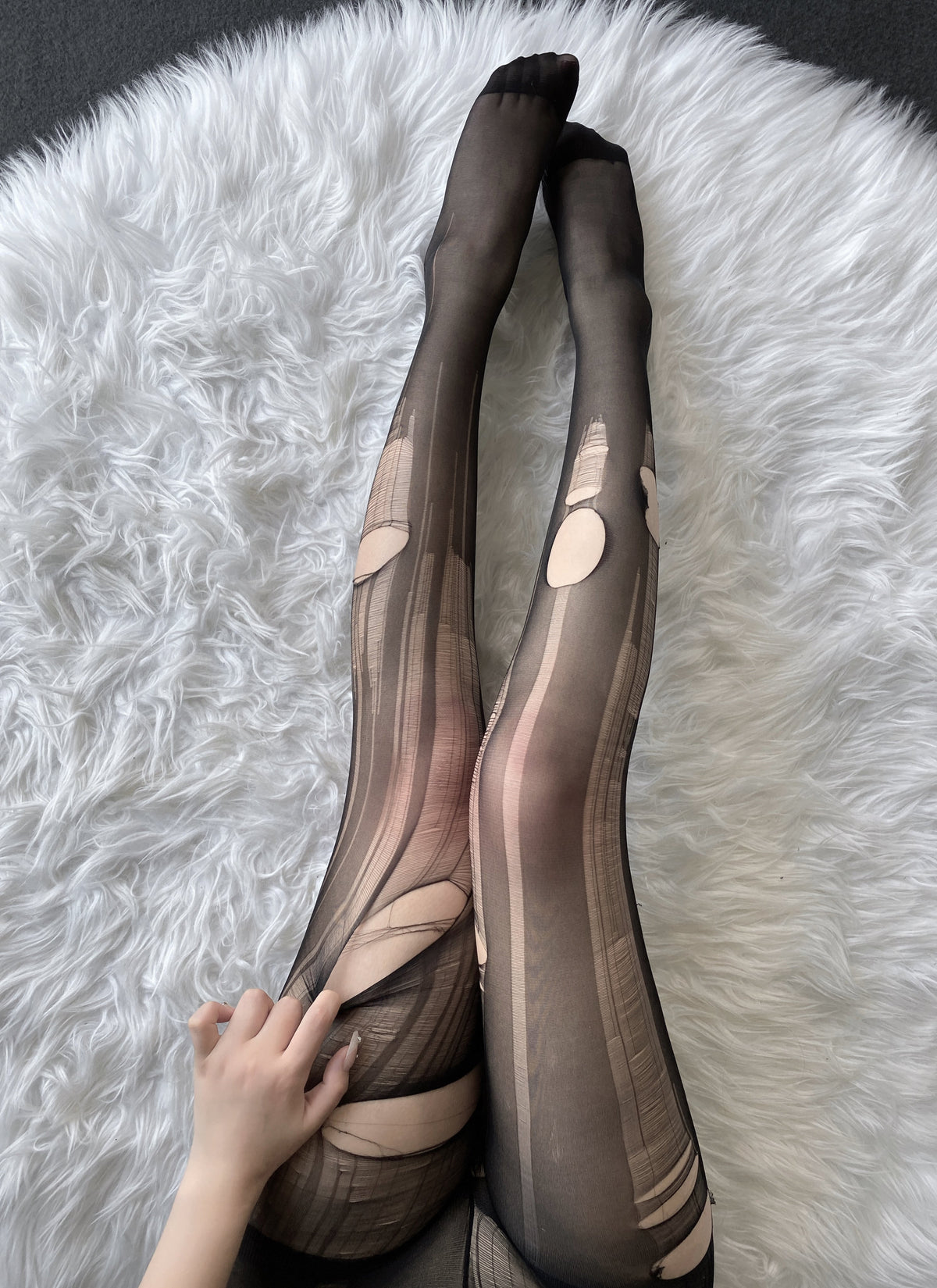 W-3030 Hand torn stockings open without taking off stockings ultra-thin and tear holes - Quusvik