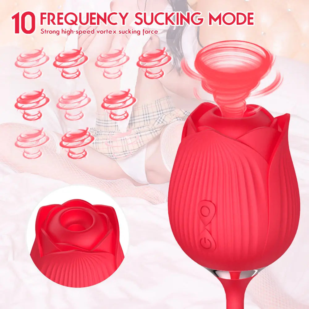 Quusvik-Rose 2nd generation female toy vibrator sucking licking sex device clitoris sucker - Quusvik
