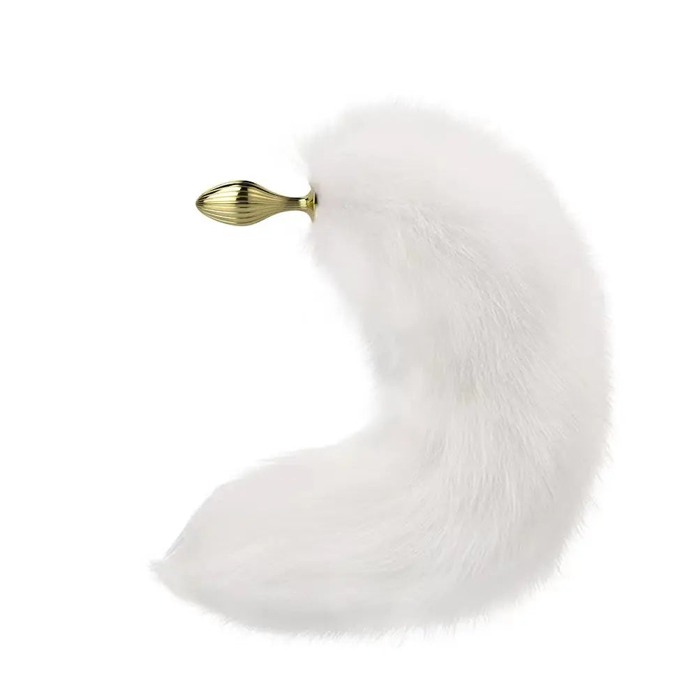 Quusvik metal butt plug with streamer design in gold for sexual wellness6