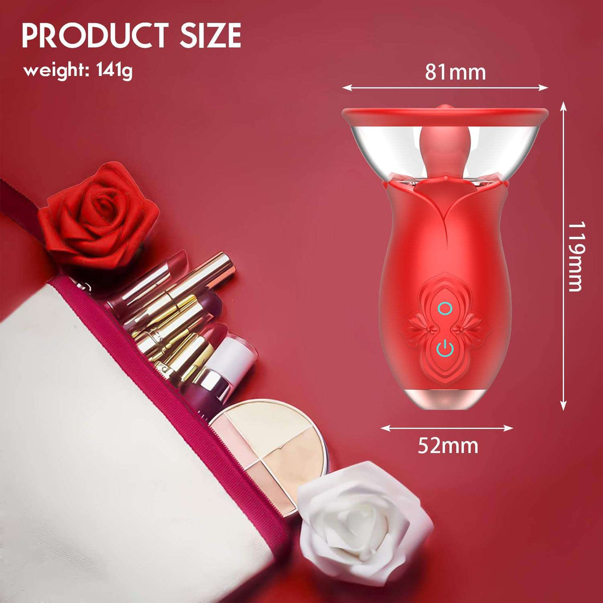 Quusvik- 2 In 1 Rose Tongue Licking Clitoris Vagina Sucker - Quusvik