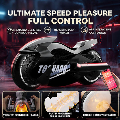 Tornado Night Ride Heavy-Duty Motorized Telescopic Masturbator Cup