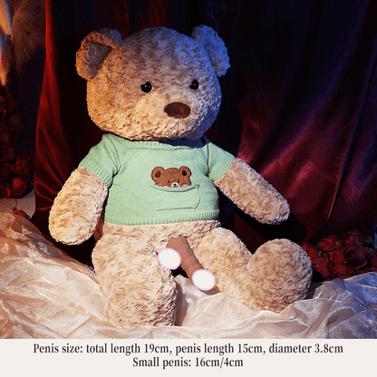 Teddy Bear Plush Sex Machine – App-Controlled, 11 Vibration & 7 Telescopic Modes, Heating, Waterproof