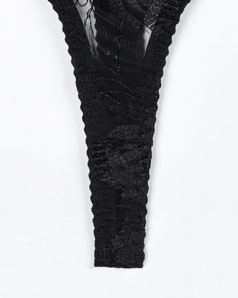 Vintage Gemstone Lace Lingerie Set