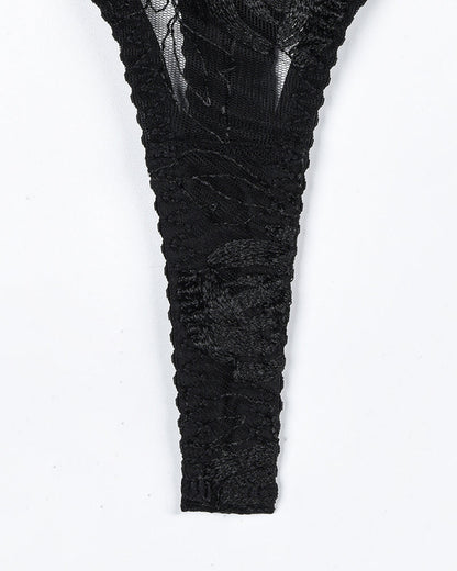 Vintage Gemstone Lace Lingerie Set