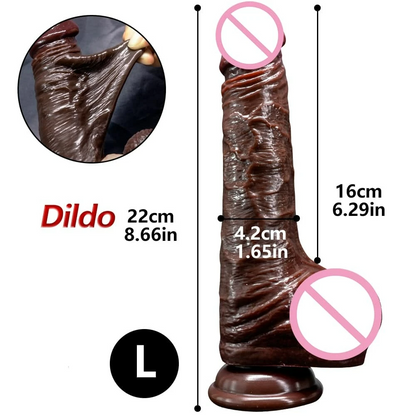 Realistic Sliding Foreskin Dildo – Ultra-Soft Dual-Layer Silicone with Strong Suction Cup for Deep Pleasure