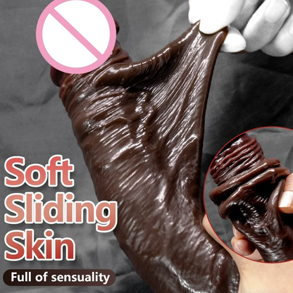 Realistic Sliding Foreskin Dildo – Ultra-Soft Dual-Layer Silicone with Strong Suction Cup for Deep Pleasure
