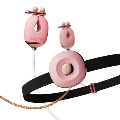 Vibrating nipple clamps, vibrating egg, traction collar, SM woman sex suit, training toys - Quusvik