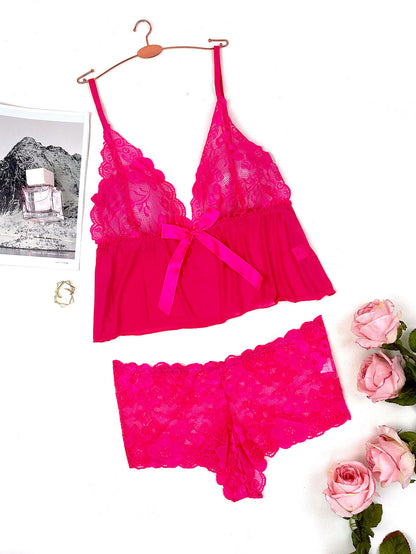 Plus Size Three-Point Lace Sling with Boxer Underwear Sexy Suit