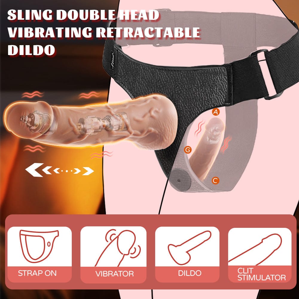 6.69'' Yeain Wearable Double-headed Thrusting Dildo Vibrator For LGBT