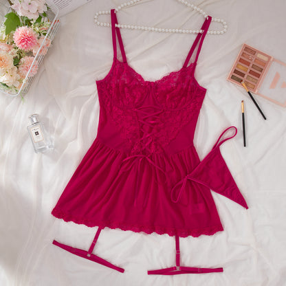 Three - point Hollow Lace Sexy Pure Desire Girl Emotional Gauze Skirt