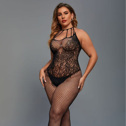 Open Crotch Free off Sexy Siamese Underwear Sheer Cutout Fishnet Clothes