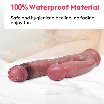 Doppelpenetration Silikon Allovers Stoßdildo 