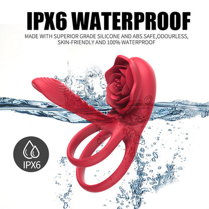 Quusvik - Rose Cock Ring Vibrator Clit Stimulator Couple Toy Upgraded Version