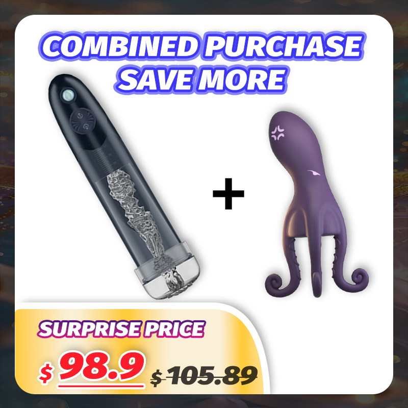 Male WaterSamurai Penis Pump and Octopus Penis Vibrator Set