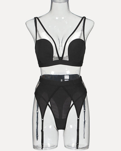 Exotic Gloves Mesh Lingerie Sets