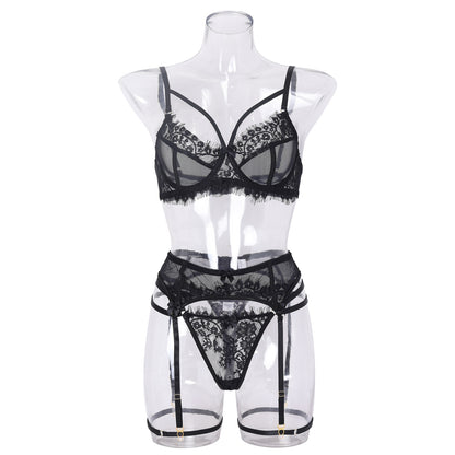 Mesh Stitching Lace Garter Sexy Lingerie Fun Suit