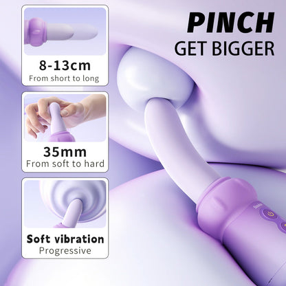 Soulsis Pinch Mushroom Dildo Vibrator – 5cm Telescopic Motion & Powerful Vibrations