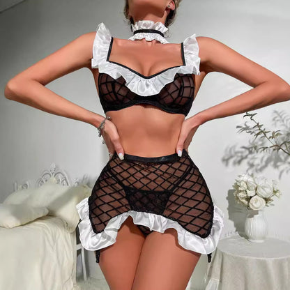 Sexy Nightclub Babe Role-playing Light See-Through Mesh Temptation Lingerie