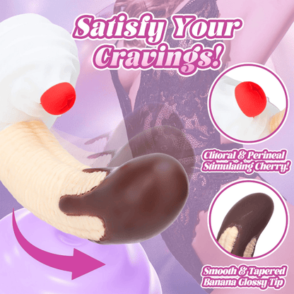 Chocolate Dipped Banana Split Cake Silicone Dildo
