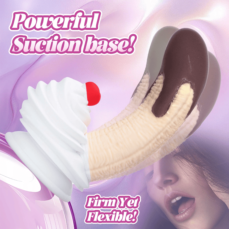 Chocolate Dipped Banana Split Cake Silicone Dildo