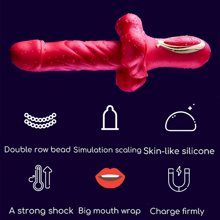 Quusvik 360° Rotating Bead Telescopic Masturbation Vibrator