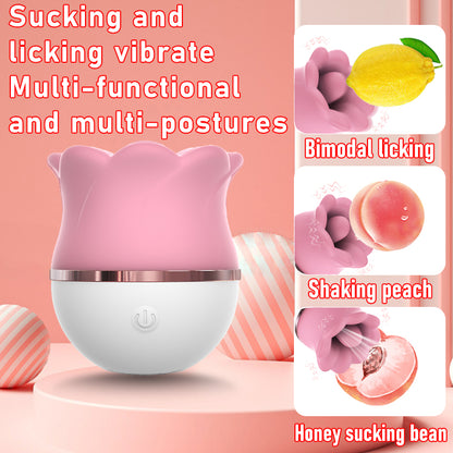 Quusvik pink clitoris vibrator with sucking, licking, and swinging features for oral sex simulation3