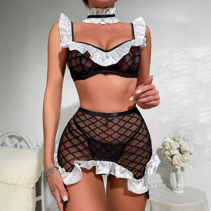 Sexy Nightclub Babe Role-playing Light See-Through Mesh Temptation Lingerie