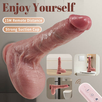 8.66” Lifelike Dildo with 7 Thrusting & Swinging, 10 Vibrating & Heating – Thick Shaft, Big Ball, Strong Suction & Remote Control