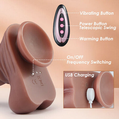 8.66” Thrusting & Swinging Horsewhip Monster Dildo – 10 Vibration Modes, Heating & Remote Contro