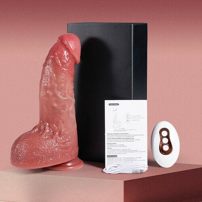 Derek Curved Glans Thrusting, Heating & Vibrating Anal Dildo – Realistic P & G-Spot Stimulator with Suction Cup & Remote Control