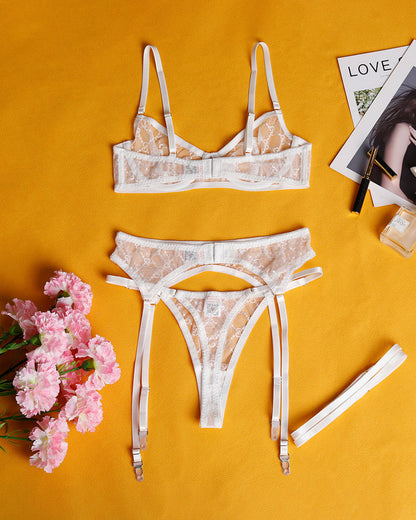 Elegant Chain Sheer Lace Lingerie Set