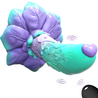 Rose Silicone Dildo – Cute Alien Anal Plug with Textured Design & Suction Cup