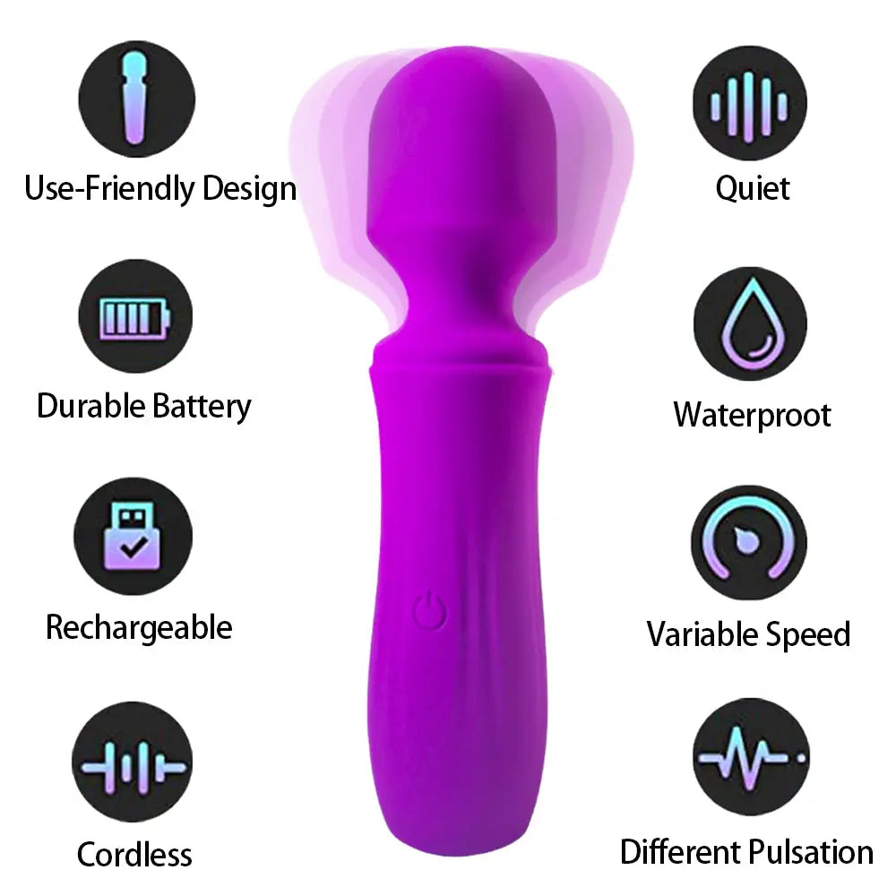 Quusvik rechargeable mini AV vibration massage stick for female masturbation with silicone all-inclusive glue and non-shaking hand design4