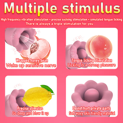 Quusvik pink clitoris vibrator with sucking, licking, and swinging features for oral sex simulation7