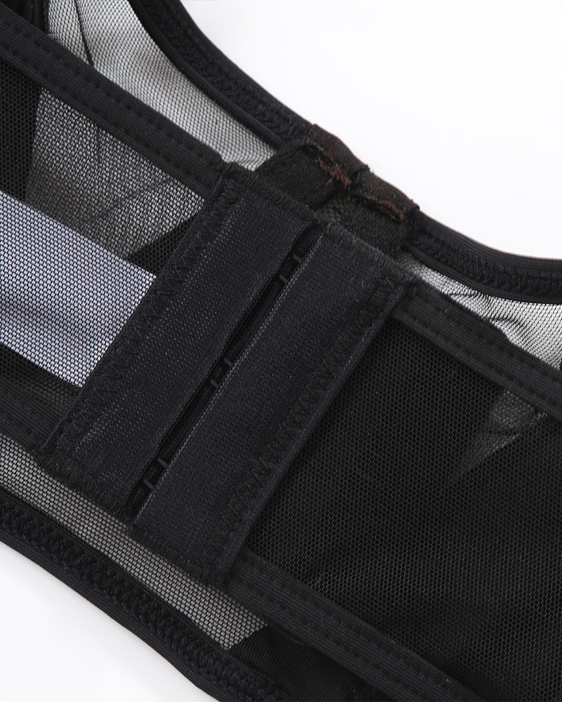 Push Up Mesh Hollow Bra and Thong Set