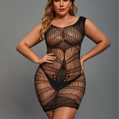 Sexy Free Jumpsuit Sheer Cutout Erotic Netting Wear