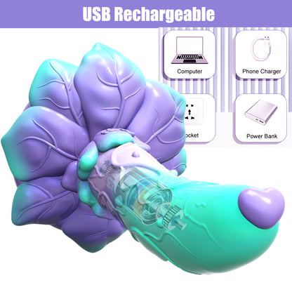 Rose Silicone Dildo – Cute Alien Anal Plug with Textured Design & Suction Cup