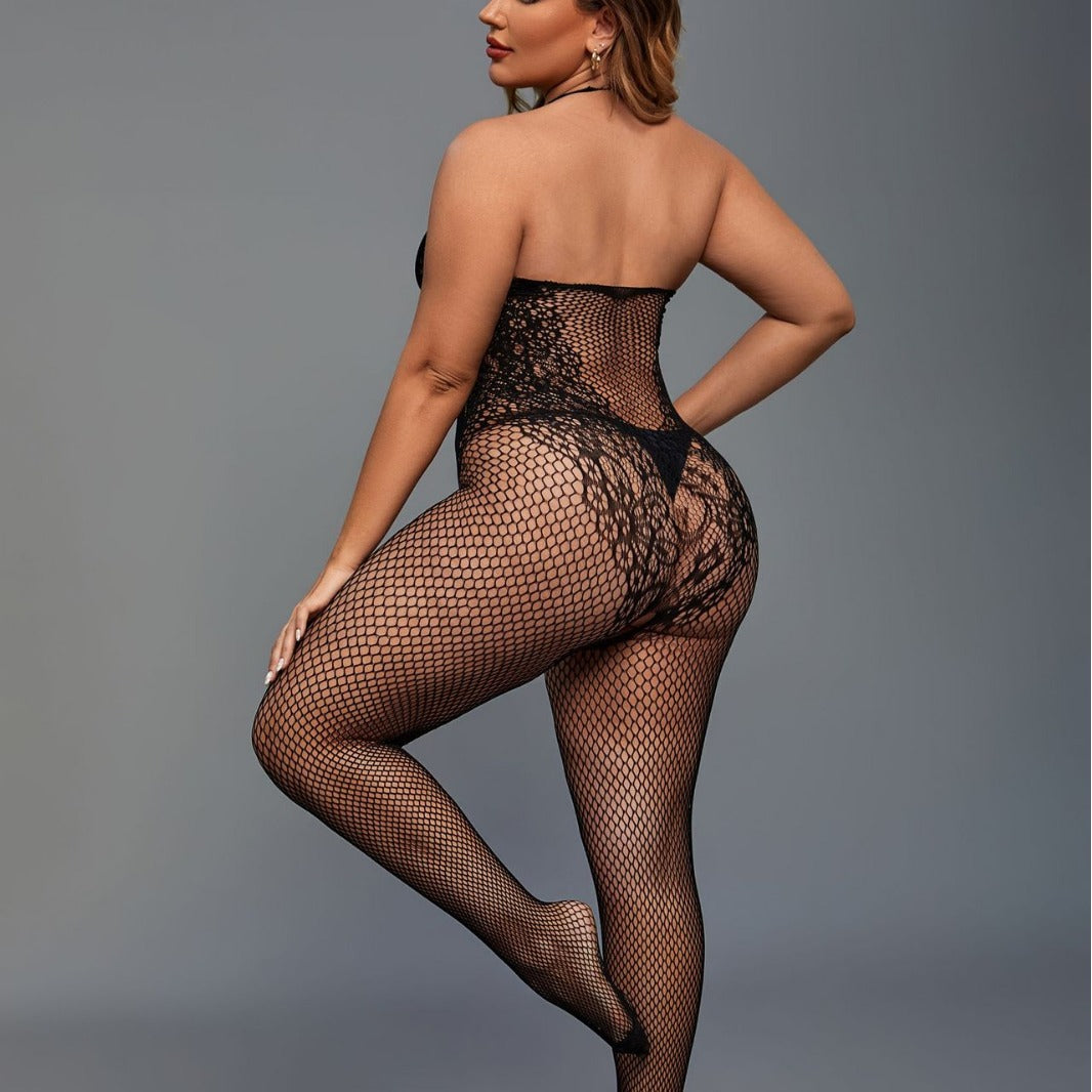 Open Crotch Free off Sexy Siamese Underwear Sheer Cutout Fishnet Clothes