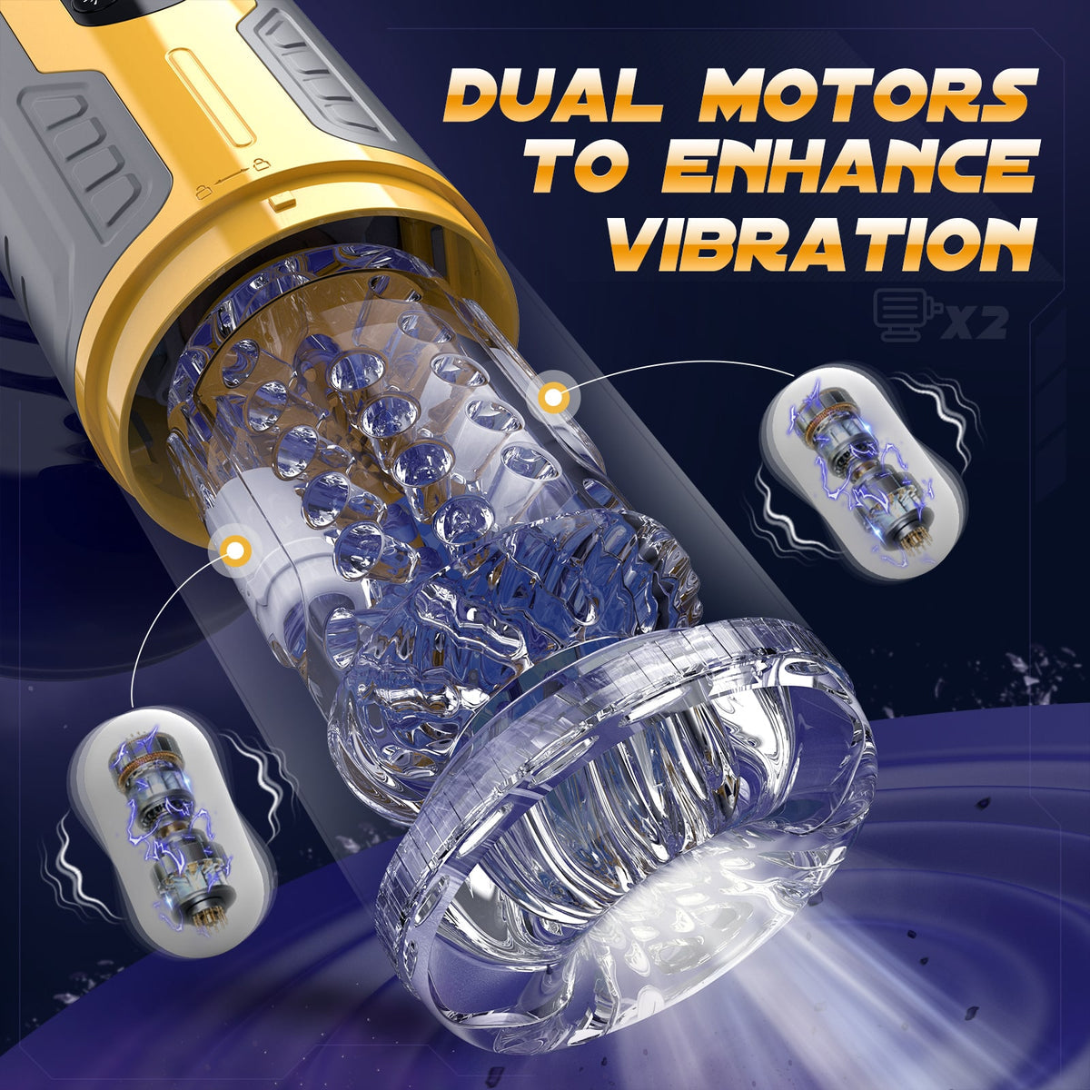 Dual Stimulation Thrusting and Rotating Vibrating Male Msturbation Toy