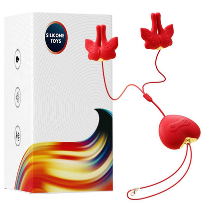 Butterfly Vibrating Nipple Clamps – 9-Mode Neck-Hanging Clitoral Stimulator with Magnetic Clamps & USB Rechargeable Design
